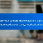 Burnout Symptoms: exhaustion signs, decreased productivity, motivation loss
