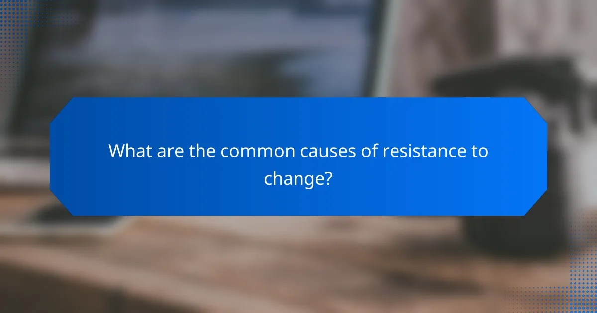 What are the common causes of resistance to change?