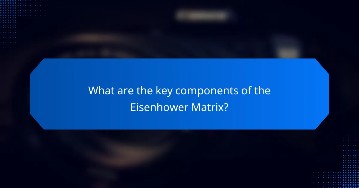 What are the key components of the Eisenhower Matrix?