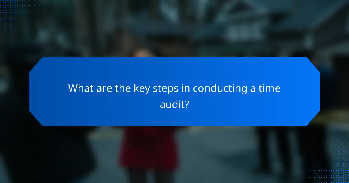 What are the key steps in conducting a time audit?